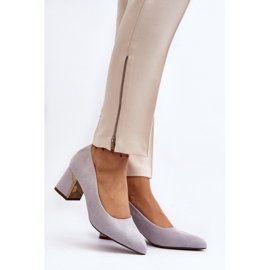 Décolleté Stelloria grigie con tacco alto grigio 2