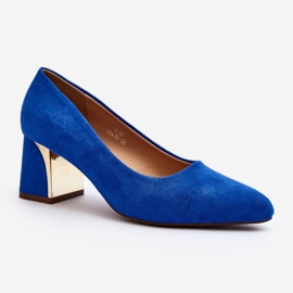 Décolleté Stelloria blu con tacco alto 1