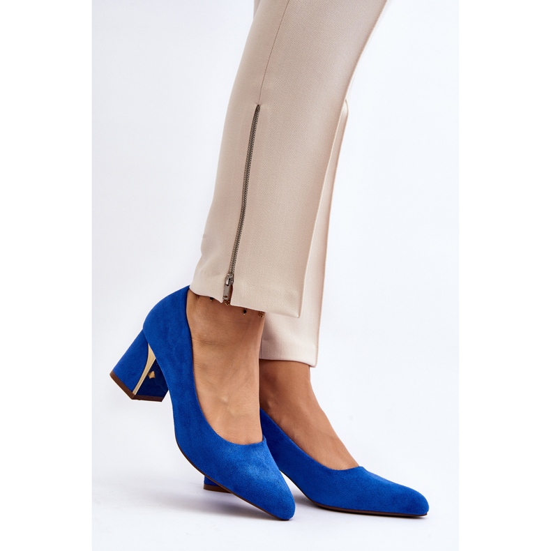 Décolleté Stelloria blu con tacco alto 2