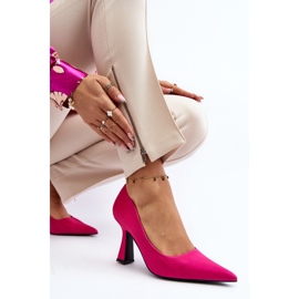 Tacchi alti classici a punta Fucsia Delimena rosa 1