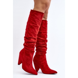 Stivali in pelle scamosciata da donna Lu Boo Rossi rosso 1