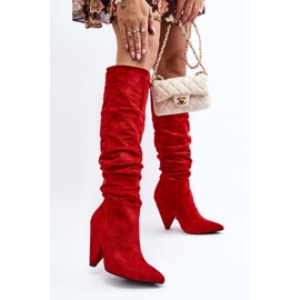 Stivali in pelle scamosciata da donna Lu Boo Rossi rosso 2