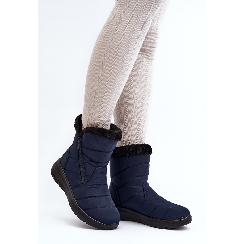 Doposci Da Donna Con Cerniera Con Pelliccia, Blu Navy Zeuna 2