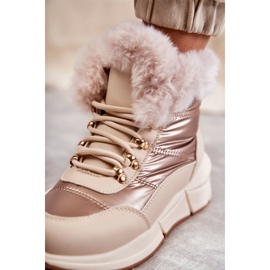 NEWS Stivali da neve da donna Lazi -UP con pelliccia beige 4