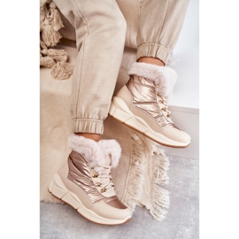 NEWS Stivali da neve da donna Lazi -UP con pelliccia beige 2