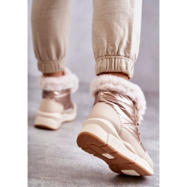 NEWS Stivali da neve da donna Lazi -UP con pelliccia beige 1