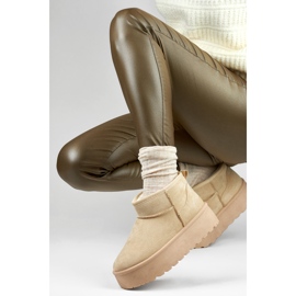 Doposci da donna beige con plateau 1