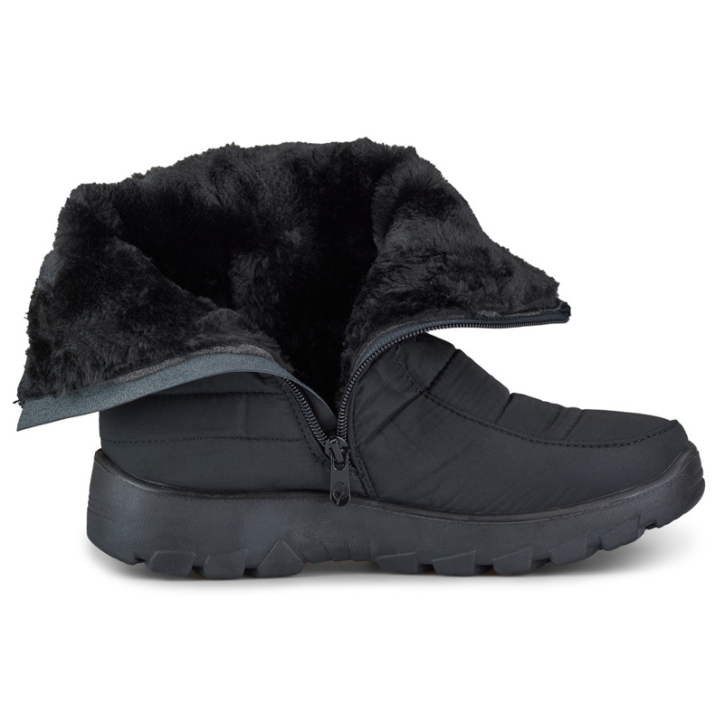 Doposci da donna, comode scarpe invernali con cerniera nero 2