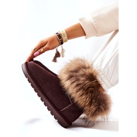 Mukluk In Pelle Da Donna Con Pelliccia, Marrone 2
