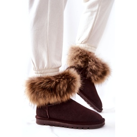 Mukluk In Pelle Da Donna Con Pelliccia, Marrone 3