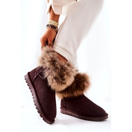 Mukluk In Pelle Da Donna Con Pelliccia, Marrone 4