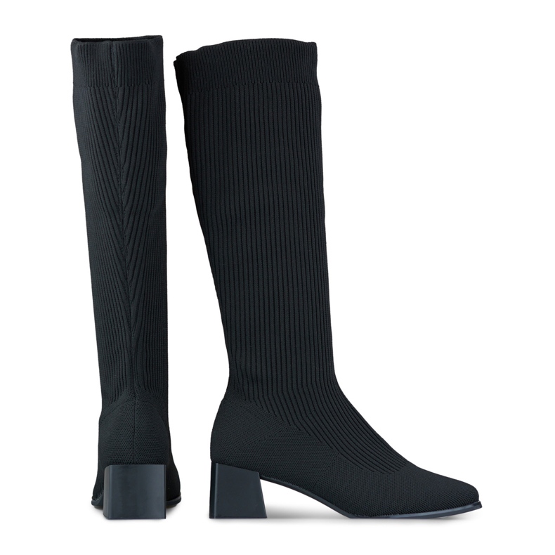 Stivaletti a calza neri da donna con tomaia elastica nero 1