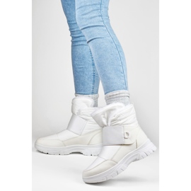 Doposci bianchi con velcro, stivali isolanti per l'inverno bianco 1