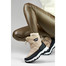 Doposci per ragazzi con coulisse, stivali invernali alti beige 1