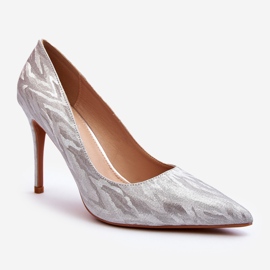 Tacchi alti decorati con glitter argento Klonisa d'argento 1