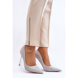 Tacchi alti argento glitterati di Tiberon d'argento 2