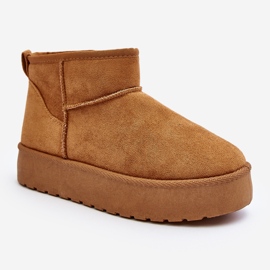 Stivali da neve con plateau basso Camel Kallins da donna marrone 1