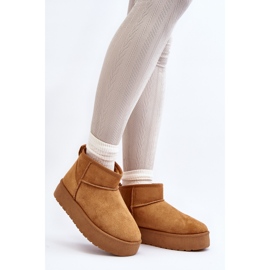 Stivali da neve con plateau basso Camel Kallins da donna marrone 2