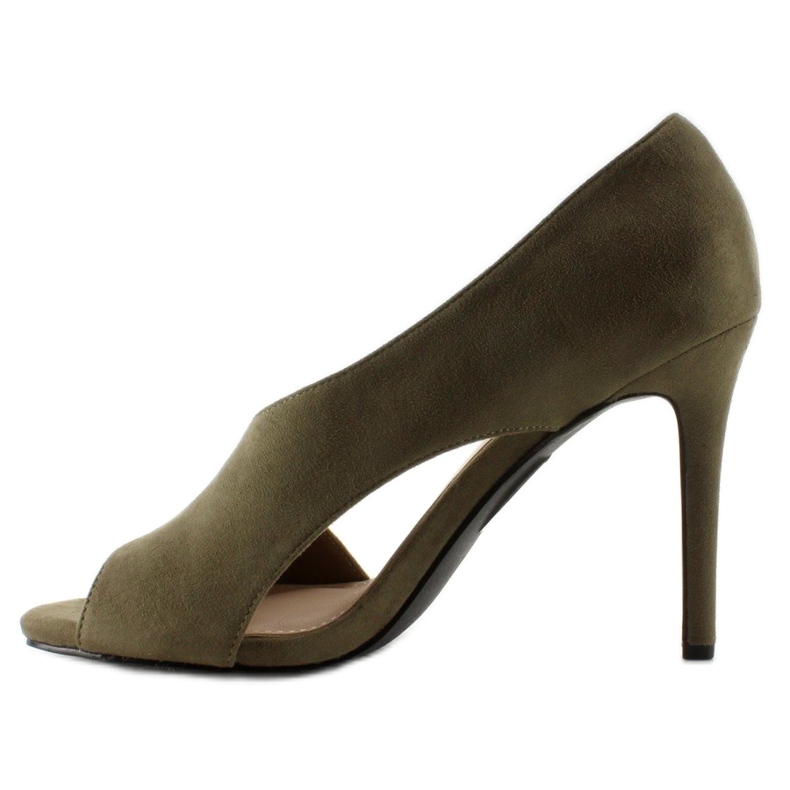 C70P Tacchi asimmetrici open toe color oliva verde 1