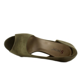 C70P Tacchi asimmetrici open toe color oliva verde 2