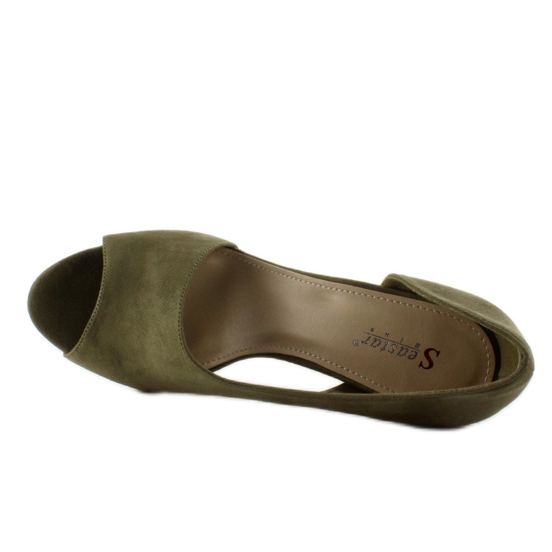 C70P Tacchi asimmetrici open toe color oliva verde 2