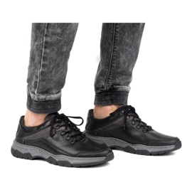 Olivier Scarpa casual da uomo in pelle 842MA nera nero 1