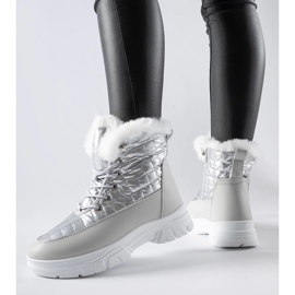 Scarponi da neve isolati argento sulla piattaforma Dwayn d'argento 1