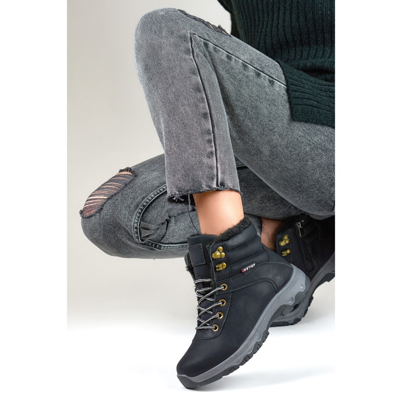Scarpe da trekking alte da donna, nere nero 1
