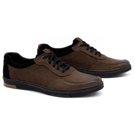 KOMODO Scarpe casual da uomo in pelle 918K marrone 2