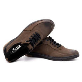KOMODO Scarpe casual da uomo in pelle 918K marrone 4