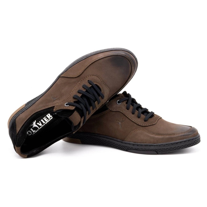 KOMODO Scarpe casual da uomo in pelle 918K marrone 4