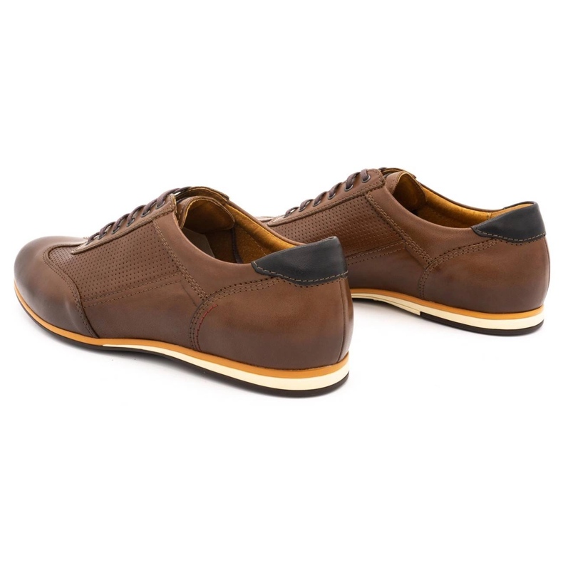 Kampol Scarpe casual da uomo in pelle 64 / C1 marrone 4