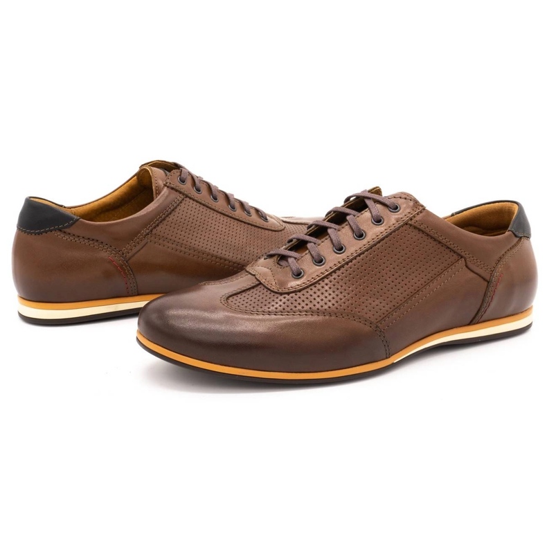 Kampol Scarpe casual da uomo in pelle 64 / C1 marrone 3