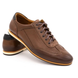 Kampol Scarpe casual da uomo in pelle 64 / C1 marrone 2