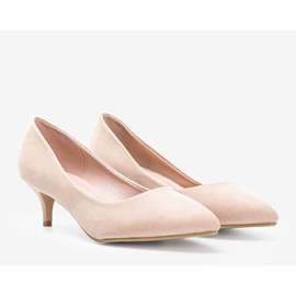 Décolleté beige sul tacco basso Like you 1