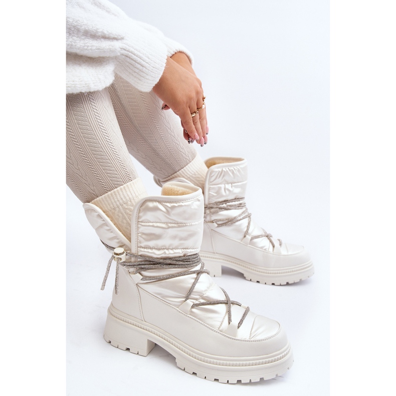 Doposci Da Donna Con Lacci Decorativi, Rilana Bianco 2