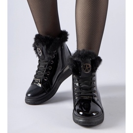 Sneakers nere foderate in pelliccia Lubriano nero 1