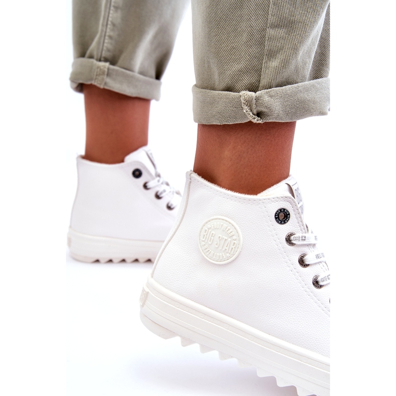 Sneakers da donna Big Star High Warm White GG274108 bianca 1