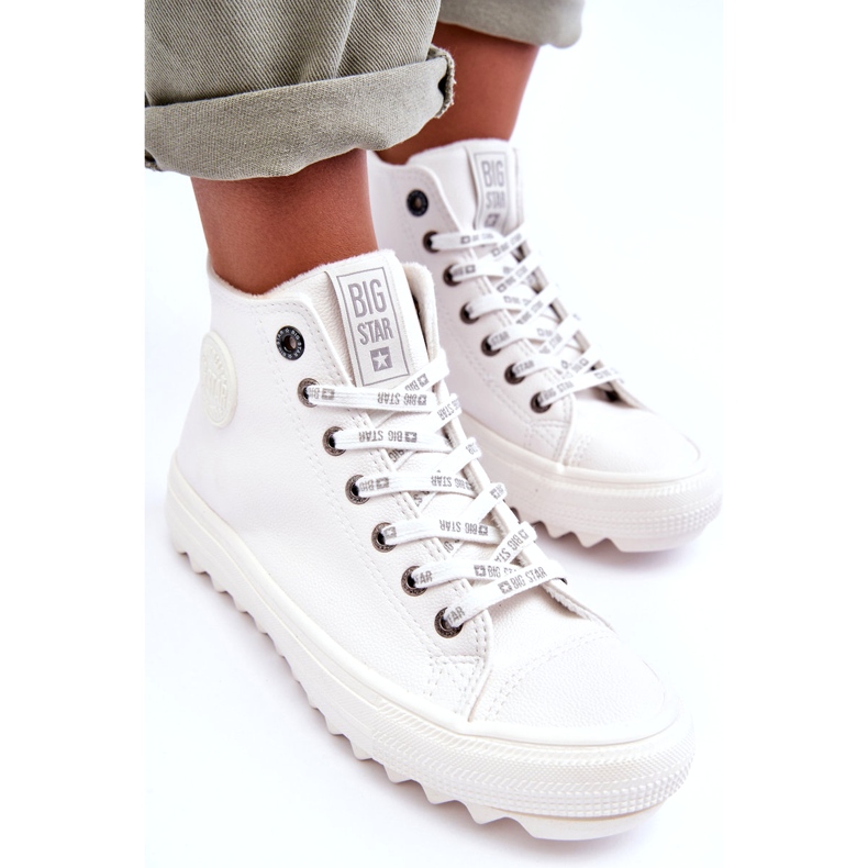 Sneakers da donna Big Star High Warm White GG274108 bianca 3