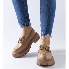 Mocassini beige decorati con strass Uzzone 1