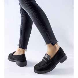 Mocassini neri con strass Ippolito nero 1