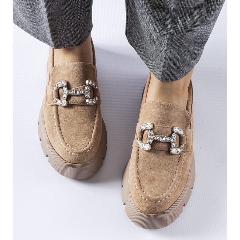 Mocassini beige con strass di Giacomo 1