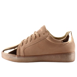 Sneakers da donna con cristalli T273P Champagne rosa 1