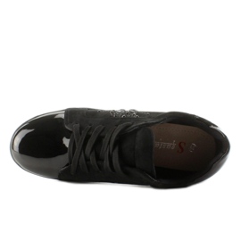 Sneakers da donna con cristalli T273P Nero 1