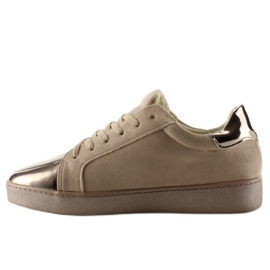 Sneakers da donna con cristalli T273P Beige 1