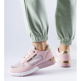 Scarpe da ginnastica rosa con filo decorativo di Facondo 1