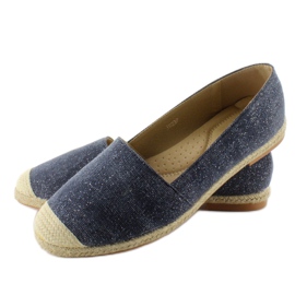Espadrillas con puntali in lino JH23P D. Blu 1