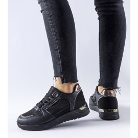 Scarpe da ginnastica nere con filo decorativo di Facondo nero 2