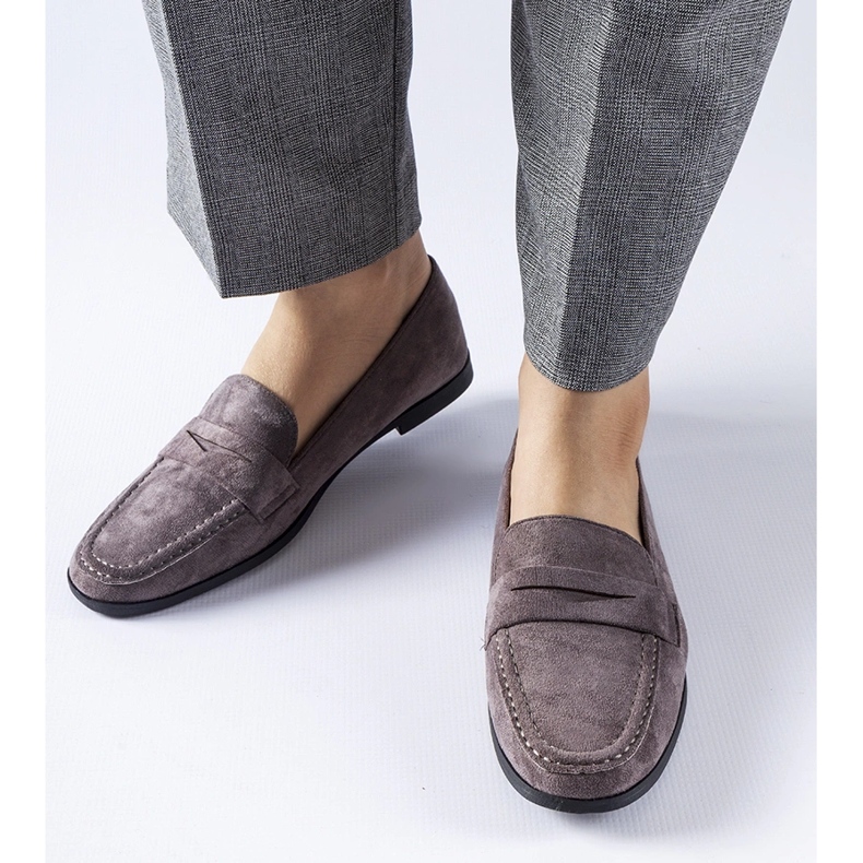Mocassini Medford in ecopelle scamosciata grigio scuro 1
