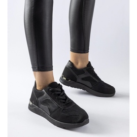 Sneakers nere realizzate con materiali combinati Gallo nero 1